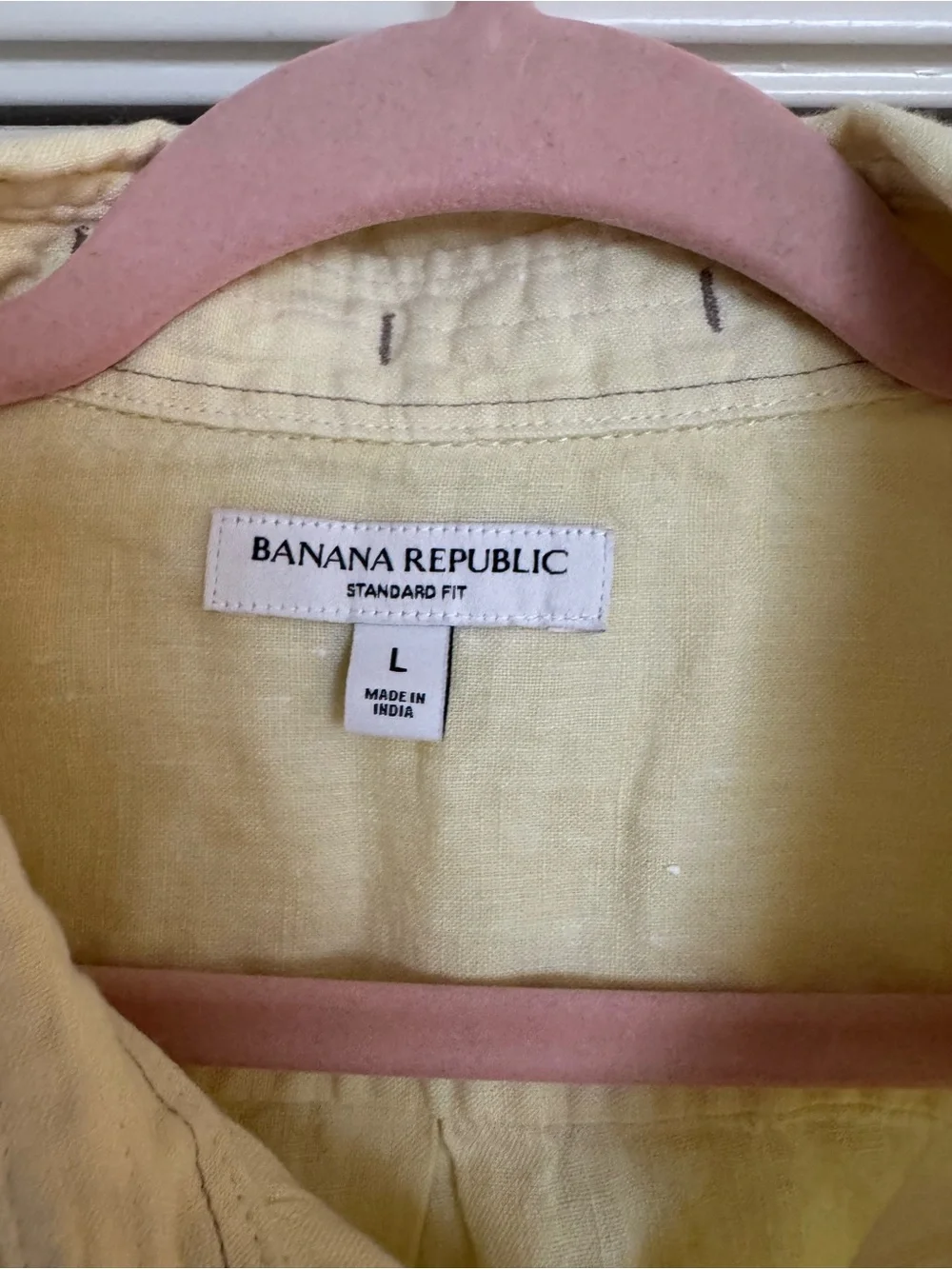 Banana Republic Lightweight Linen Button-Up Shirt in Pale Yellow